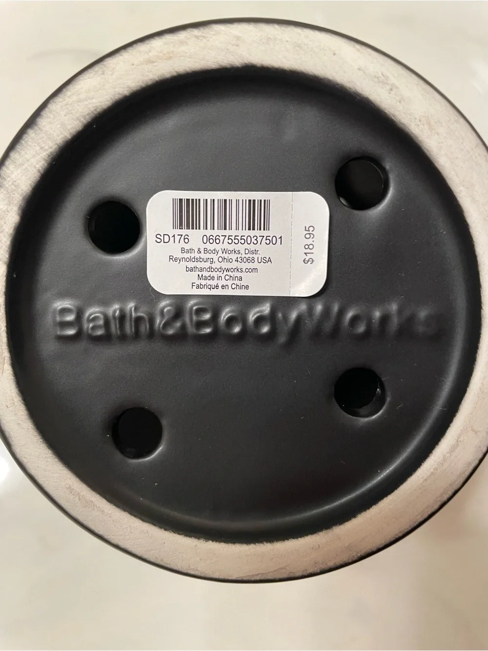 Bath & Body Works Black Bat soap holder with Purple Glitter Ears